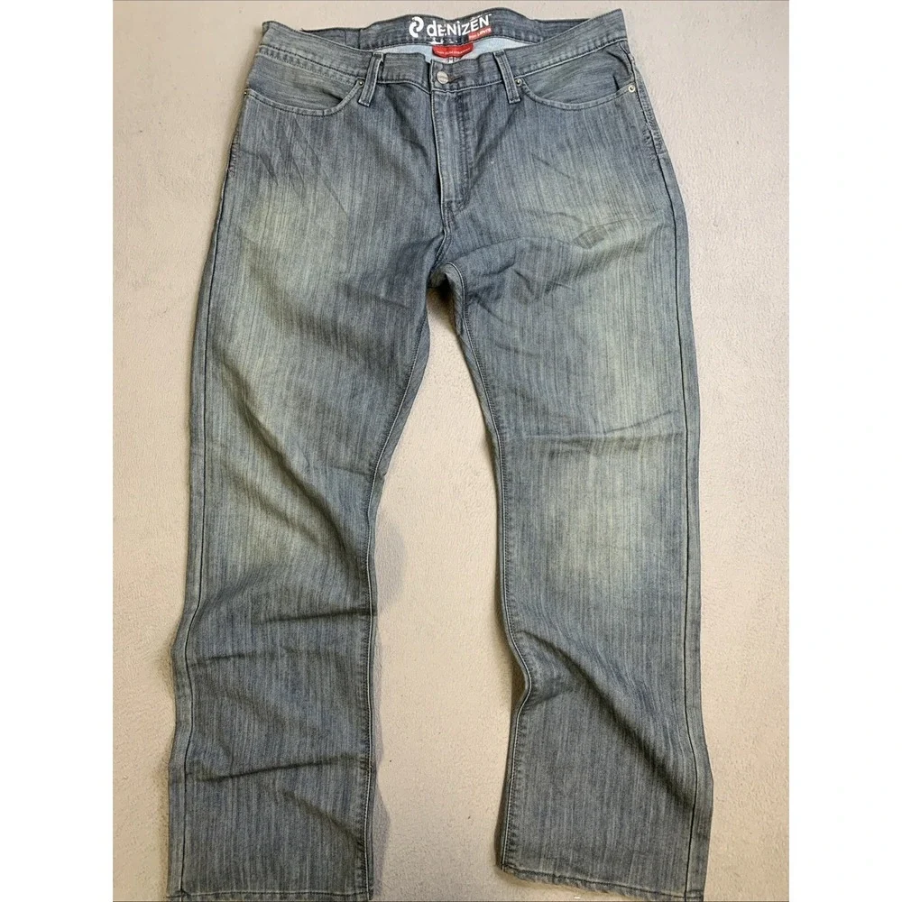 Levi's Jeans Men's Slim Straight‎ W38 L32 218 Blue Denizen Button Rear Pockets